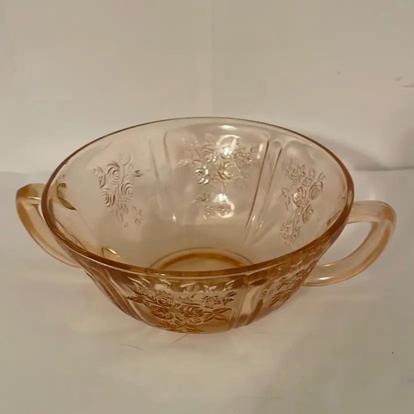 #533 VTG Federal Sharon Pink Depression Glass Cream Soup Bowl