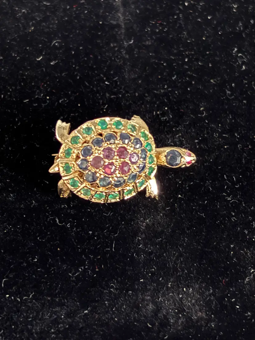 Gold Plated turtle brooch