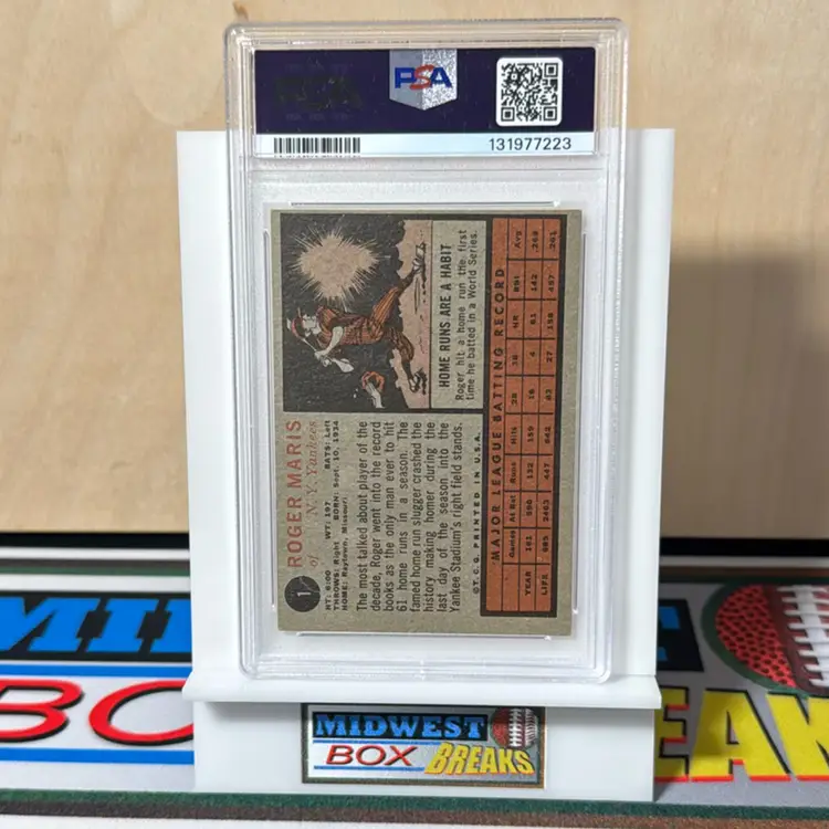 Roger Maris #1 PSA 3 1962 Topps New York Yankees