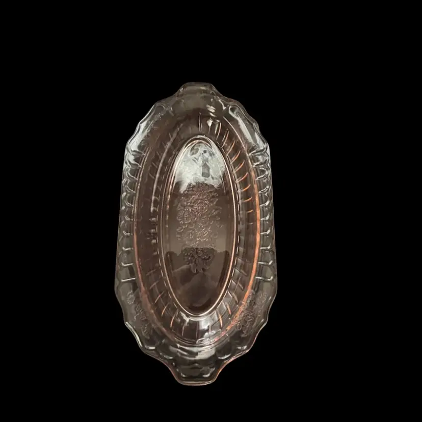 1931-1937 Anchor Hocking Glass Company Pink Depression Glass Oval Serving Tray
