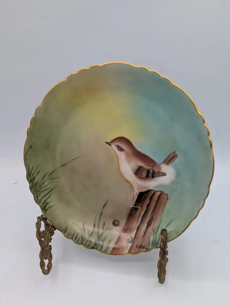 It's Got a Bird on It!  Vintage Hand Painted China Plate