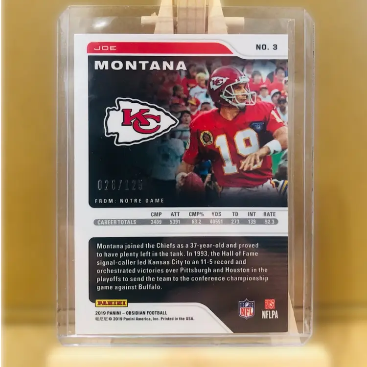 2019 Panini Obsidian Football Joe Montana #3 26/125