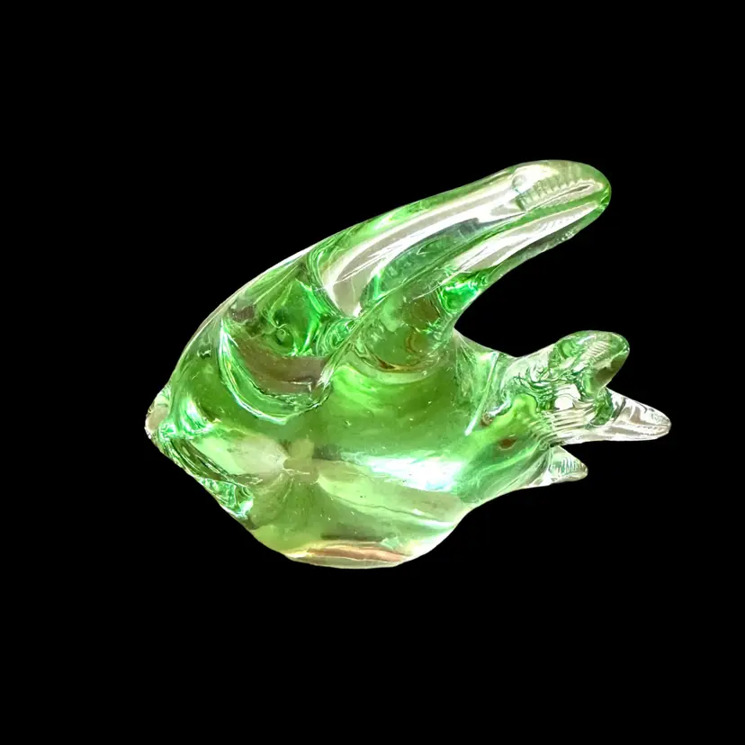 Green Glass Fish 4 In polished Bottom No Issues
