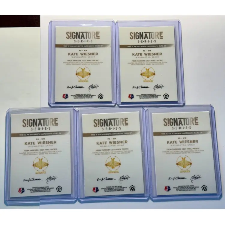 Five Kate Wiesner 2024 Parkside Pacific Signature Series Auto Cards