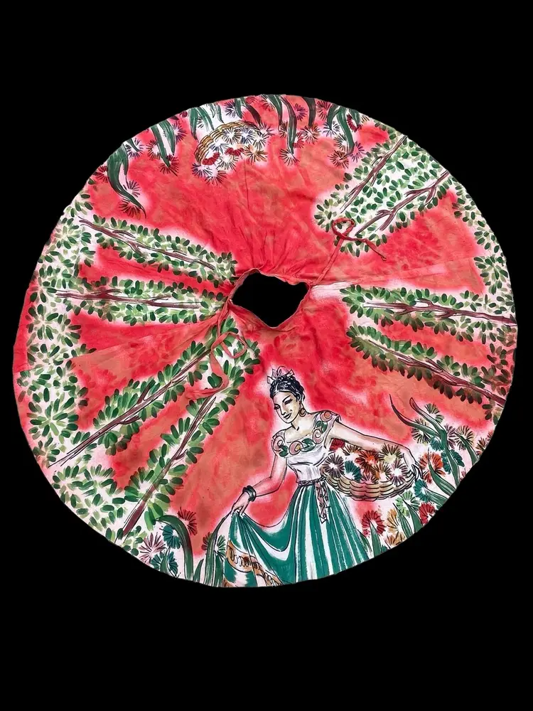 Vintage 1950's Hand-Painted Mexican Skirt