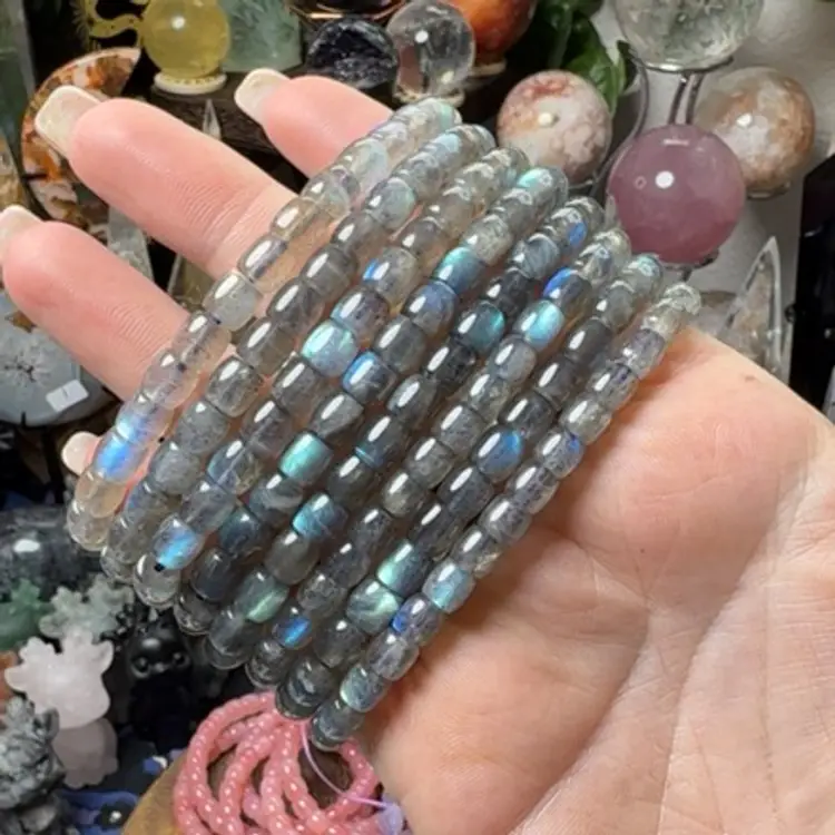 Labradorite Barrel Bracelet 6mm