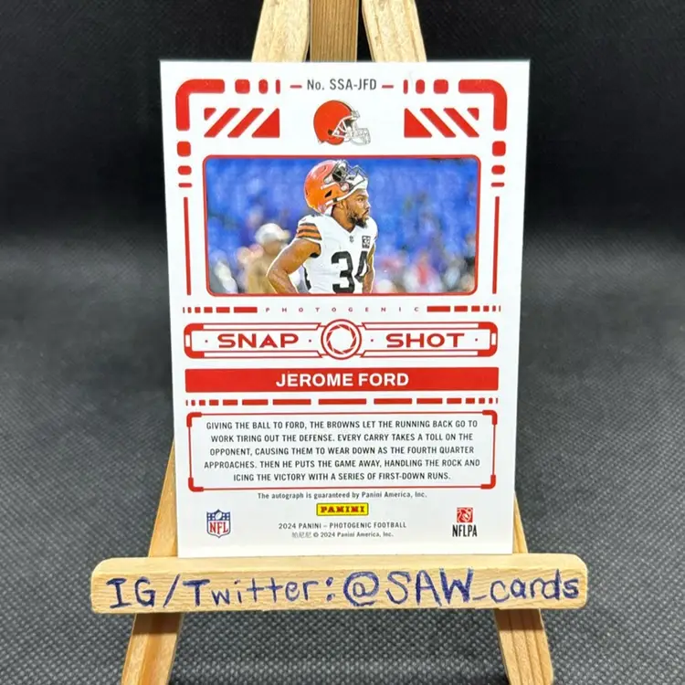 Jerome Ford 2024 Photogenic Snap Shot /49 Cleveland Browns