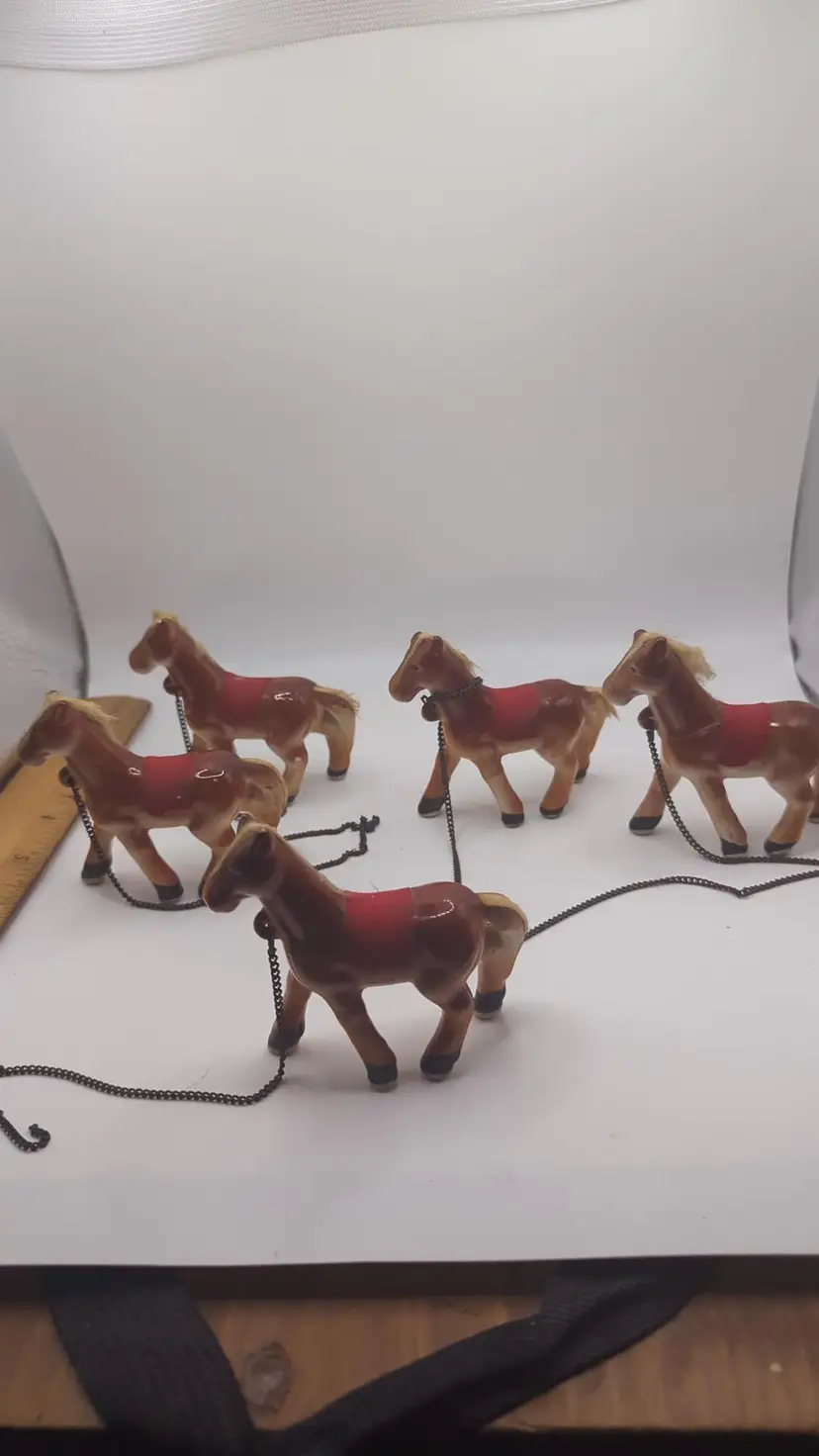 Vintage Ceramic Horse Figurines Set As Is