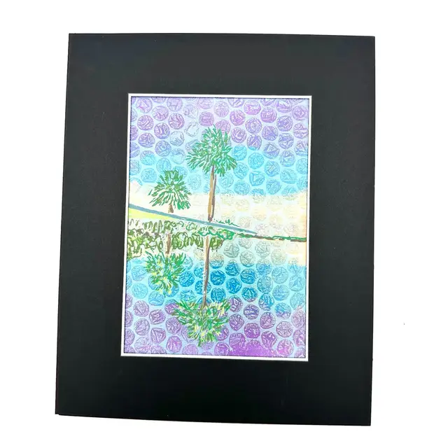Gelli Plate Acrylic Print Palm Trees Spain