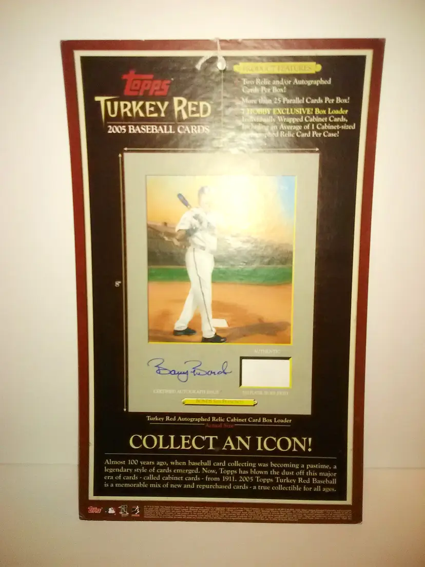 2005 Topps Turkey Red Baseball 9 x 15 Inch Displayer Barry Bonds