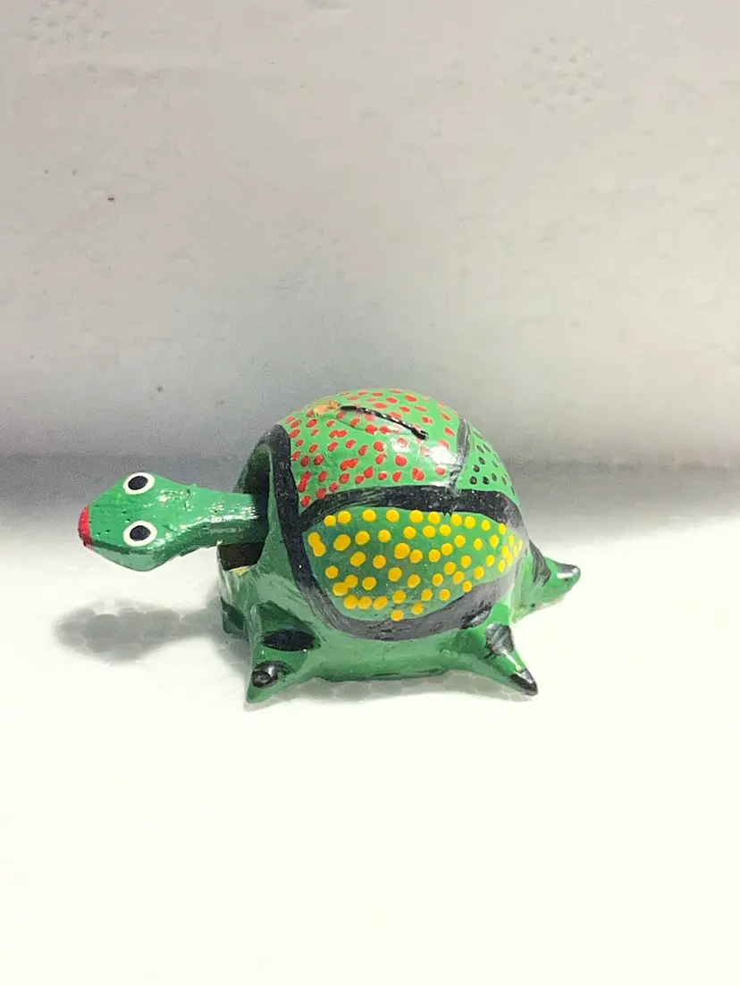 Loose Neck Turtle Made In Mexico Hand Painted As Pictured