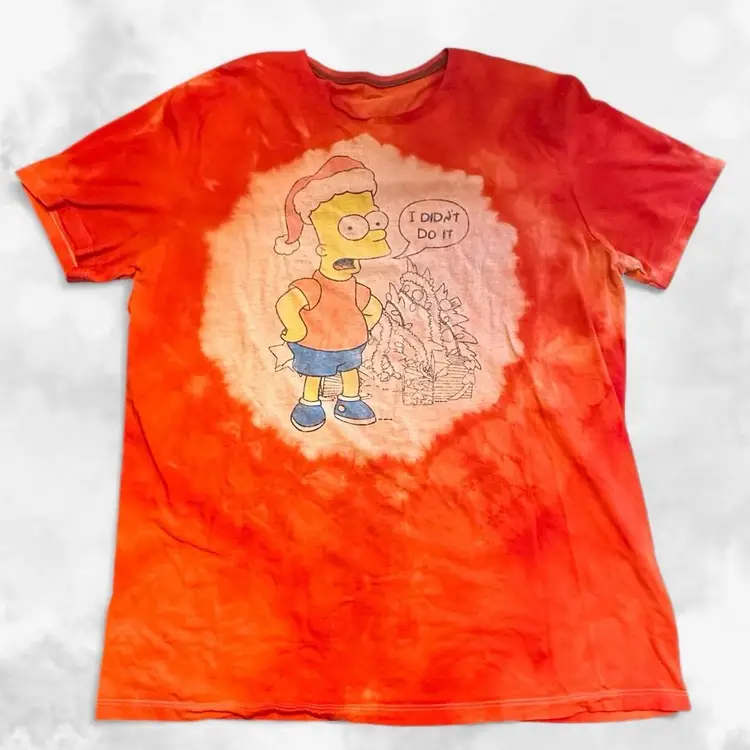 BART Simpson Christmas Tie Dyed T-shirt XL Tall