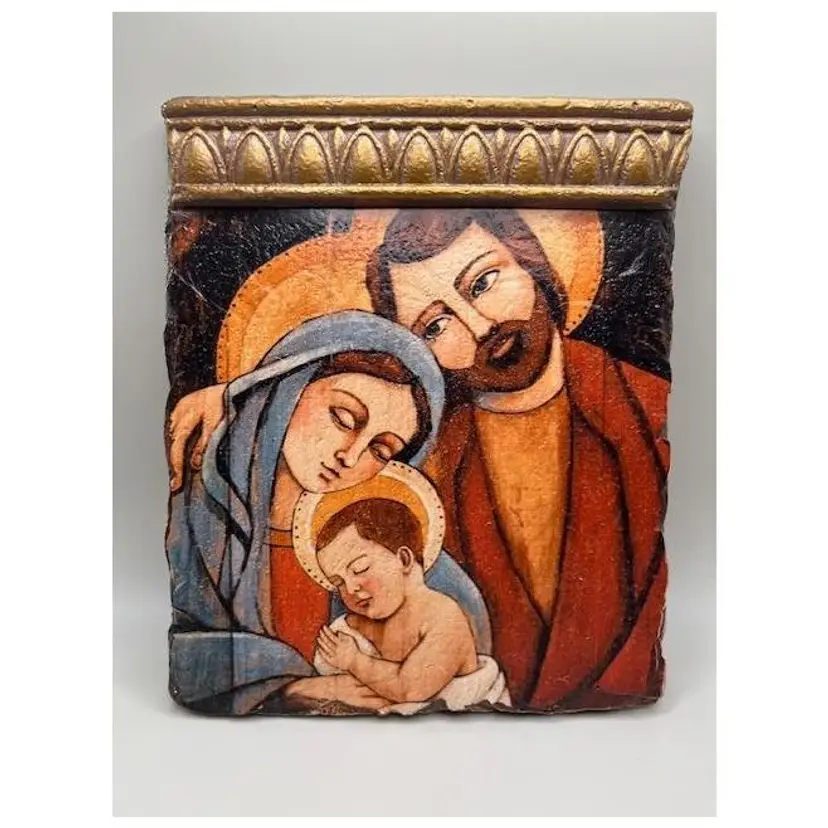 2014 Teresa Kogut For Silvestri by Demdaco Religious Icon Plaque ~ Holy Family ~ 7 inches tall, 6 inches across