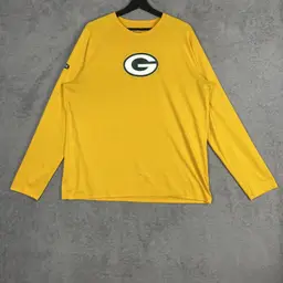 Green Bay Packers Shirt Mens XL Yellow NFL Football Long Sleeve Under Armour 4043