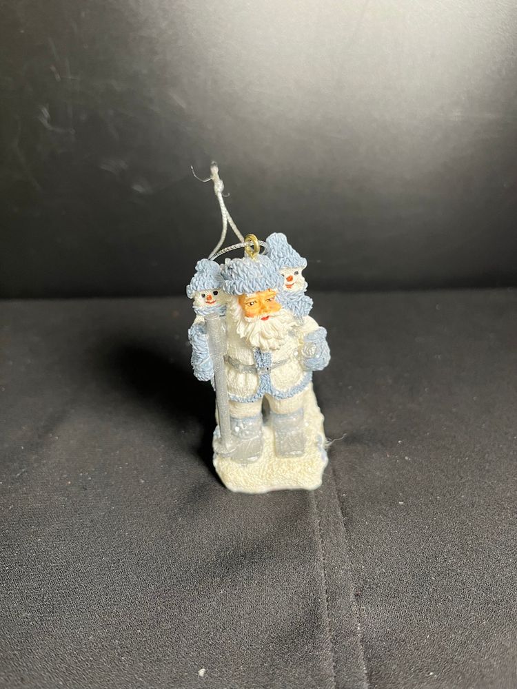 Enesco-1999-Santa Skiing w/ Snow Buddies Ornament-Lot 60