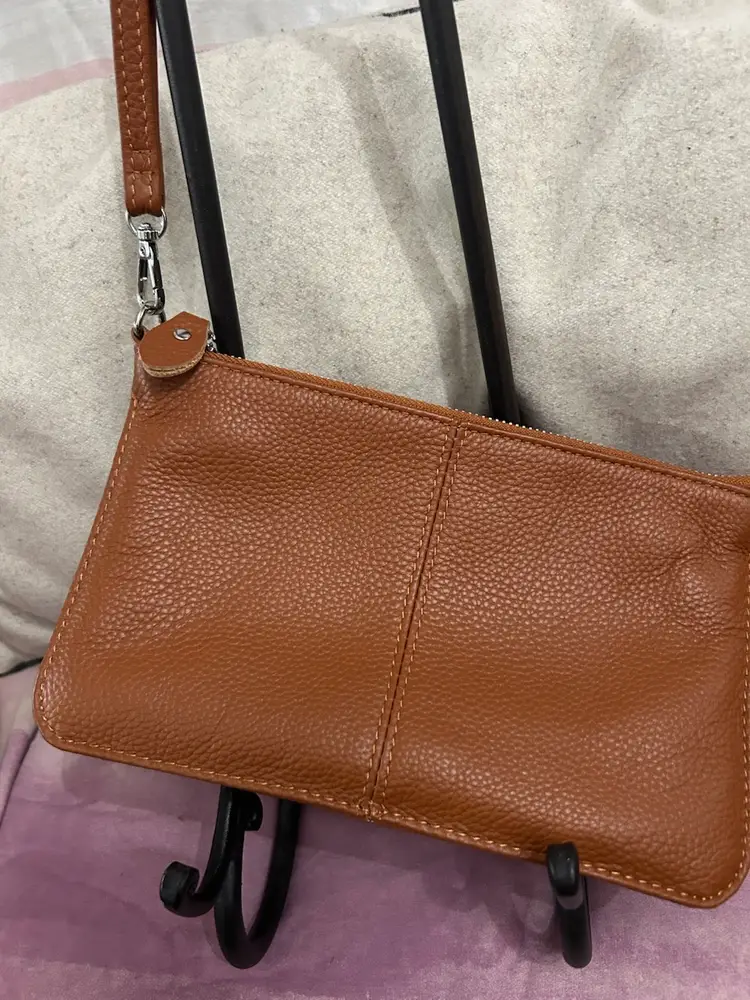 Pebbled Brown Leather Wristlet Bag By
Befen