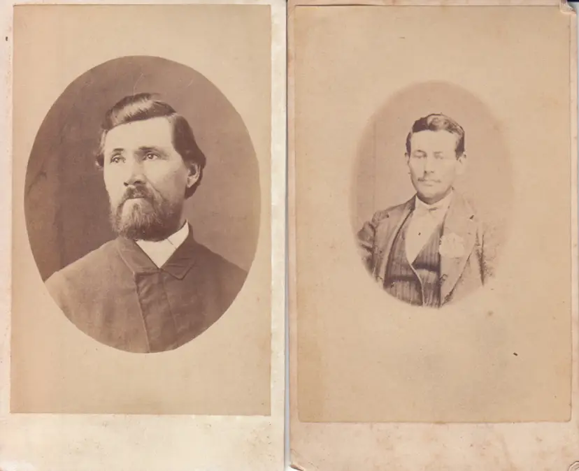 #04 lot of 2 very old cdv photos-gentlemen-2.5x4 inch-look!