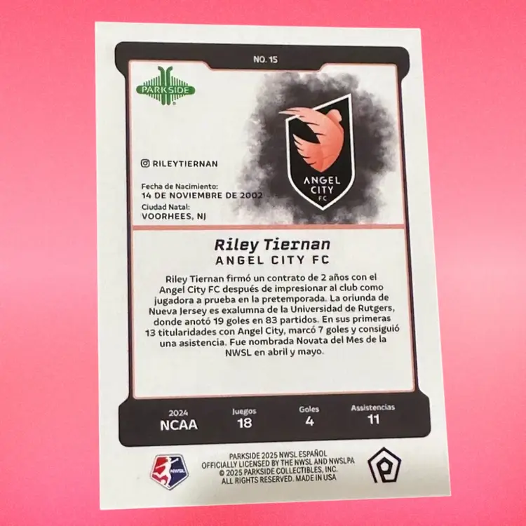 Riley Tiernan RC 2025 Parkside en Español Angel City FC