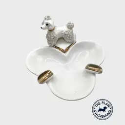 Vintage Lefton White Poodle Ashtray