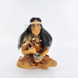 Native American 7.5" Medicine Man Figurine Resin/Plastic Village Man