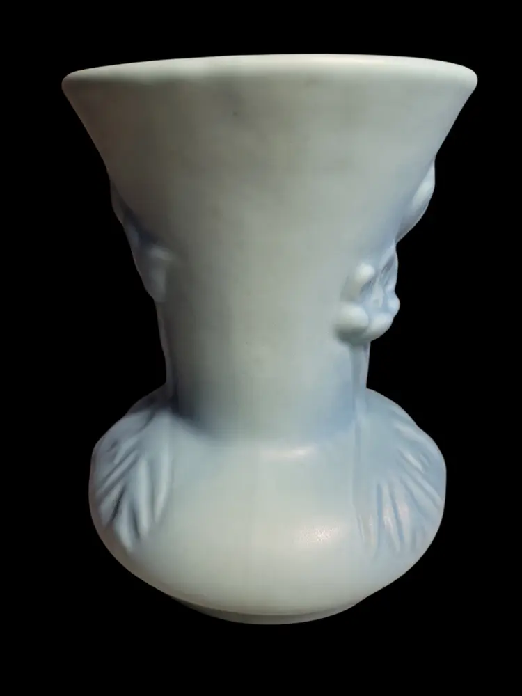 Vanity Briggle blue with raised tulip design 5" t x 4" w signed