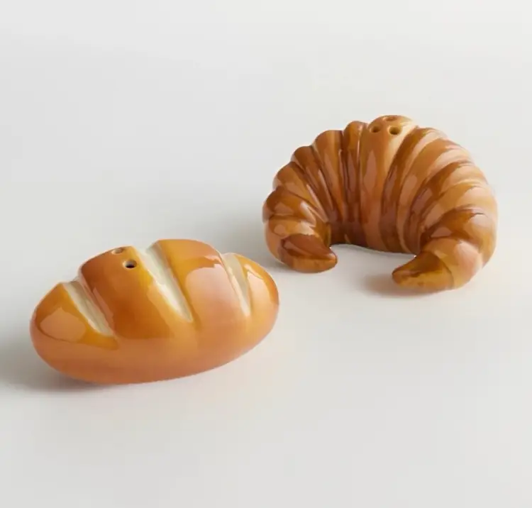 *NIB* World Market Croissant/Bread Loaf Salt & Pepper Shakers TikTok Viral Item