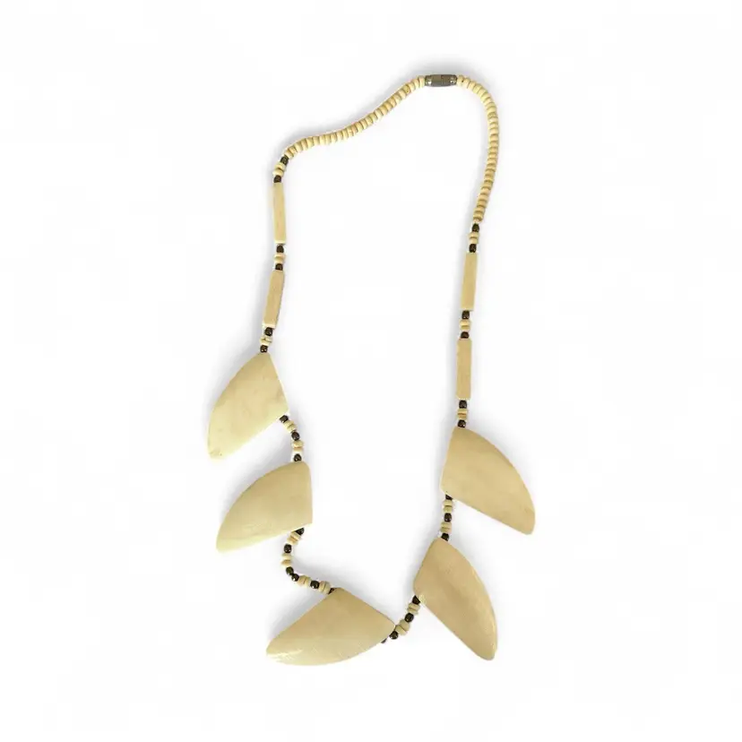 Boho Bone Triangular Bead Necklace - Untested