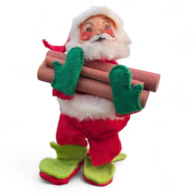 Vintage Lot Of 5 Annalee mobilitee dolls 4 Santas And 1 Reindeer