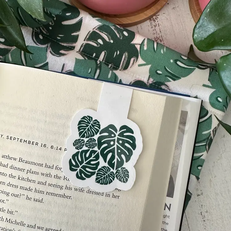 Monstera Leaves Magnetic Bookmark