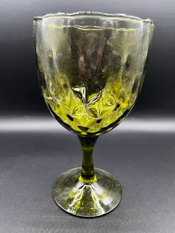 Avocado Green Quilted Optic Stemmed Snifter 8.5” 🥑