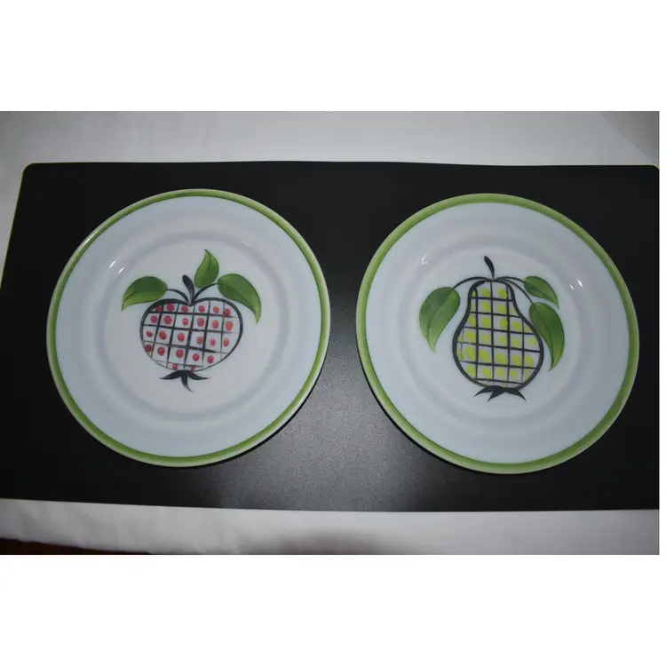 Hazel Atlas Milk Glass Fruit Plates Set Of 2