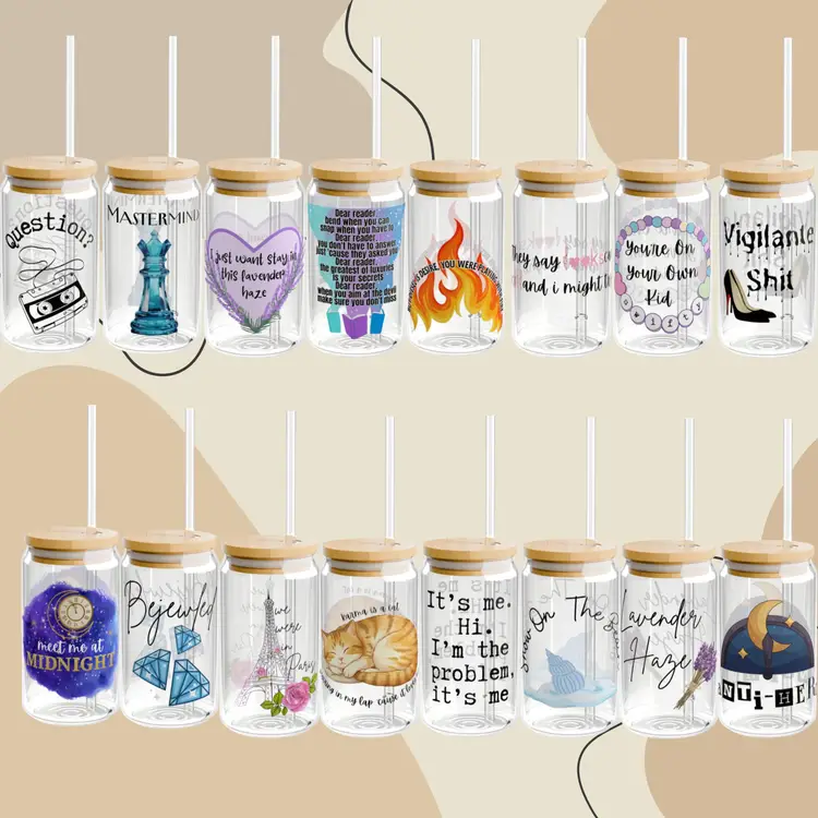 Midnights 16oz Glass Sipper Cup, With Lid & Straw