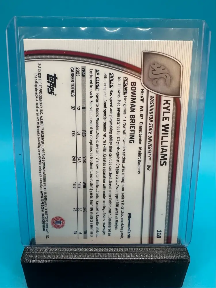 Kyle Williams 1st Bowman Chrome U Teal Lava Refractor New England Patriots