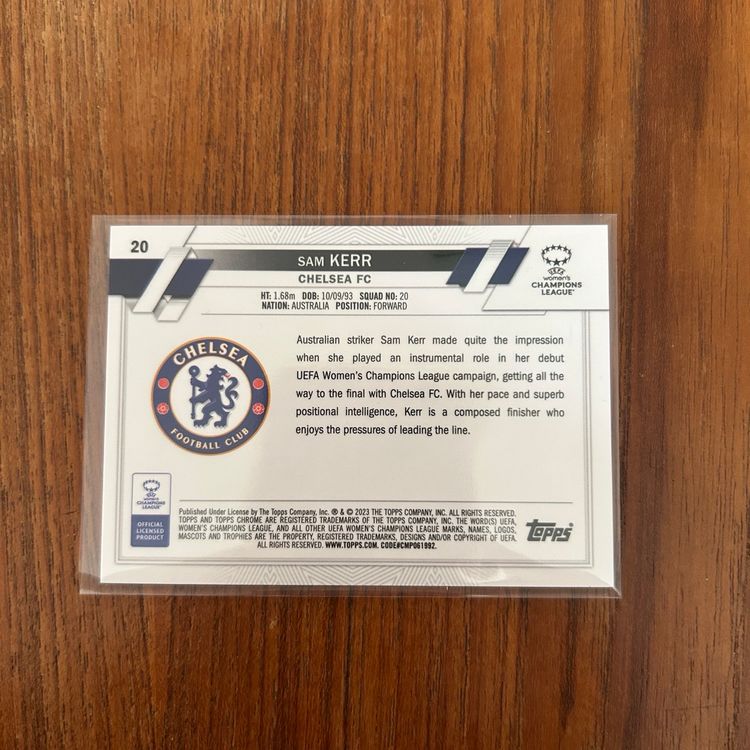 22/23 Topps Chrome UWCL Neon Green Refractor /99 Sam Kerr Chelsea/Australia