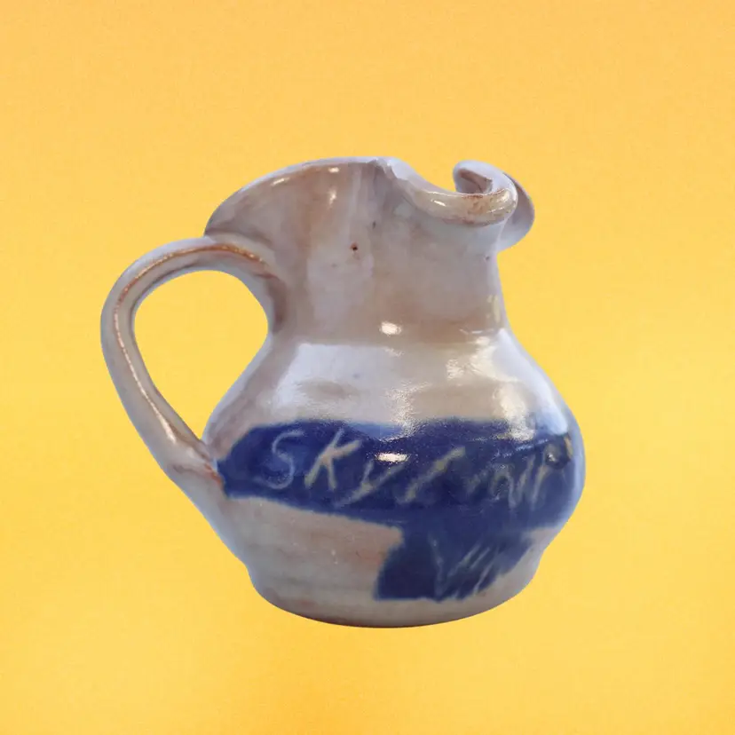 Vintage 1950s Shenandoah Pottery Skyline Drive VA Souvenir Creamer Pitcher, 2.75"