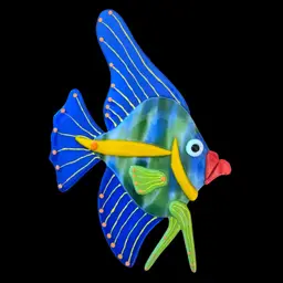 Art Glass Angel Fish Charlene Heilman Fused Glass For Wall 6½" × 9½" Unbranded