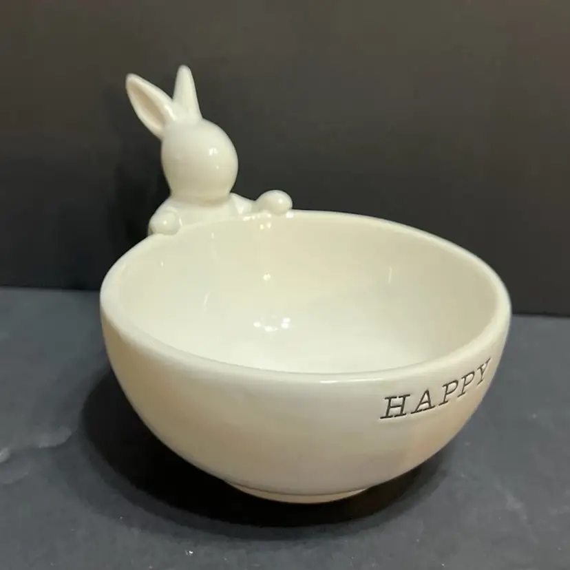 Mud Pie Bunny Rabbit Serving Bowl ~4.25” x 6.5” x 5”