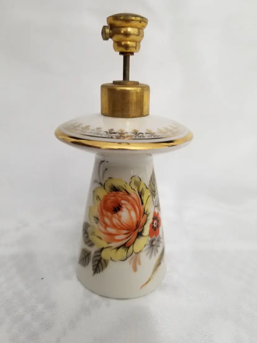 #108 Vintage Bavaria Western Germany Porcelain Perfume Atomizer