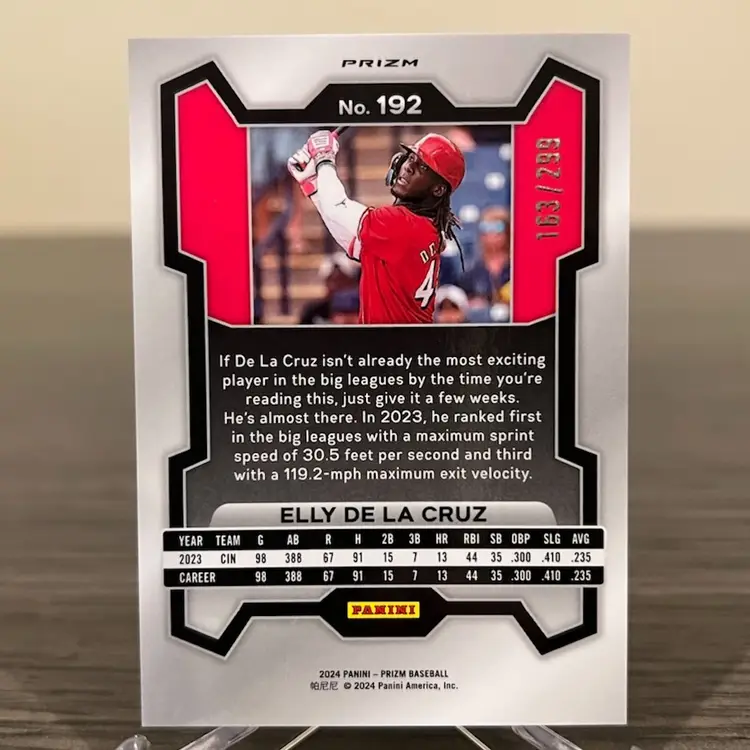 2024 Prizm Elly De La Cruz 163/299 Color Match Cincinnati Reds