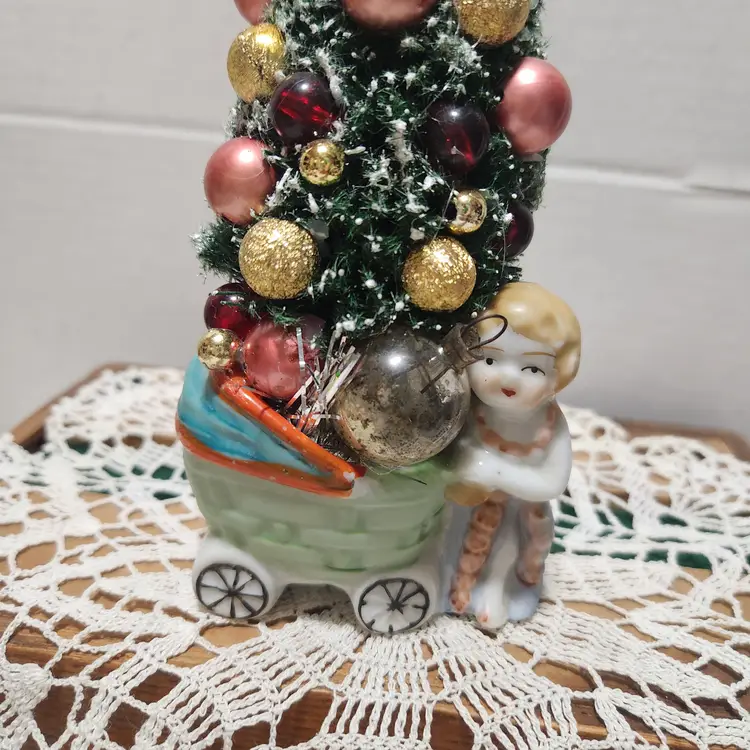 Baby Buggy Christmas Tree Assemblage