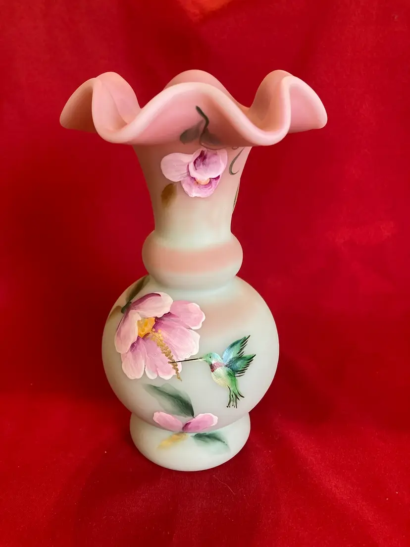 33. VTG Lotus Mist Hand Painted Vase