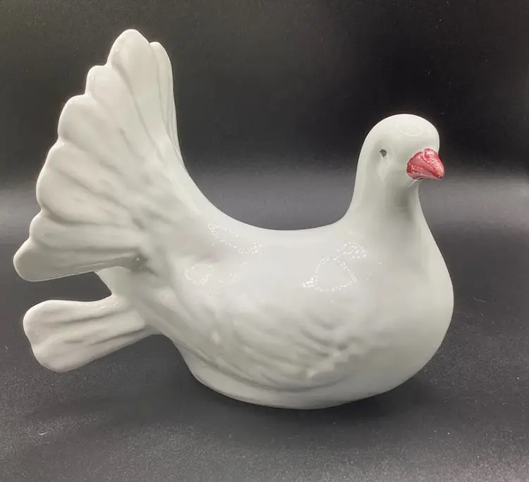 White Fantale Dove Ceramic Italy Figurine