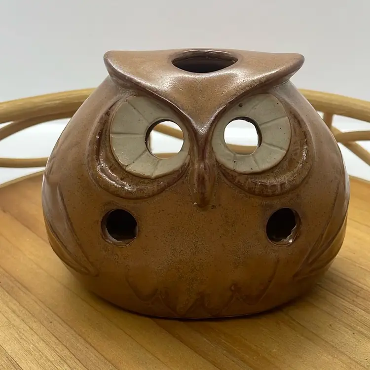Ceramic Owl Votive Holder Made In Japan