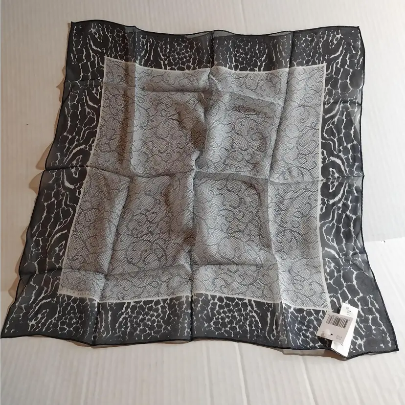 Vintage New Old Stock, Anne Klein Silk Sheer Chiffon Scarf