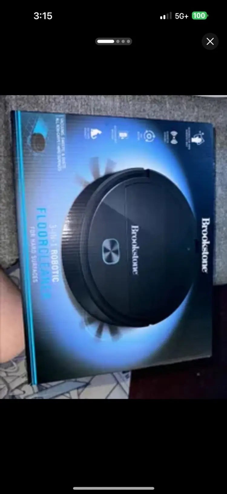 Brookstone 3 in 1 Robotic Floor Cleaner Hard Surfaces New In Box