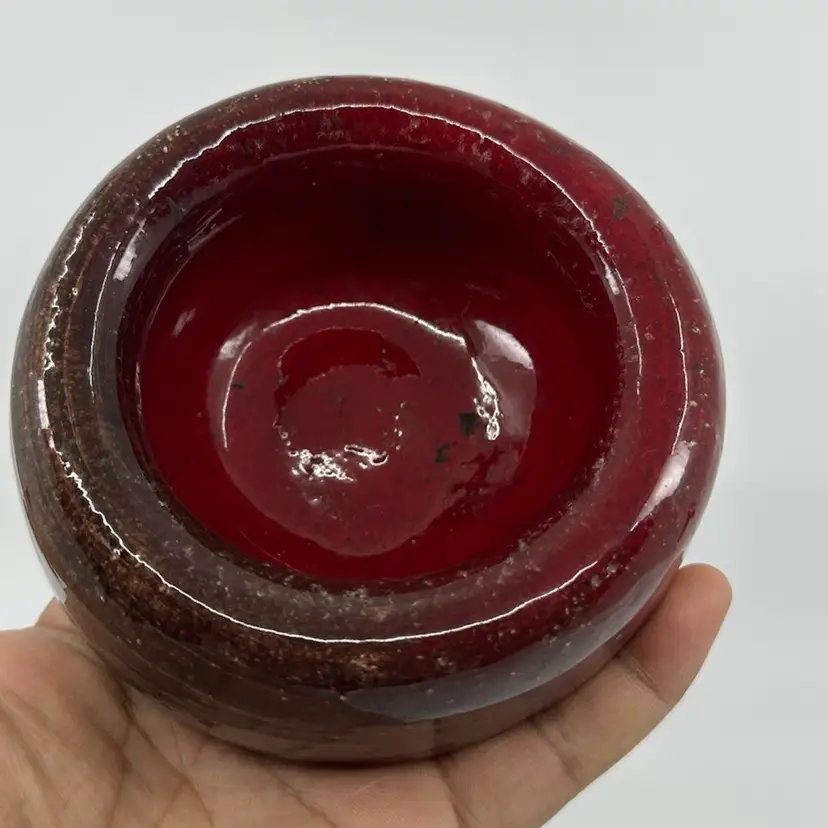 Red Glazed Pottery Trinket Dish