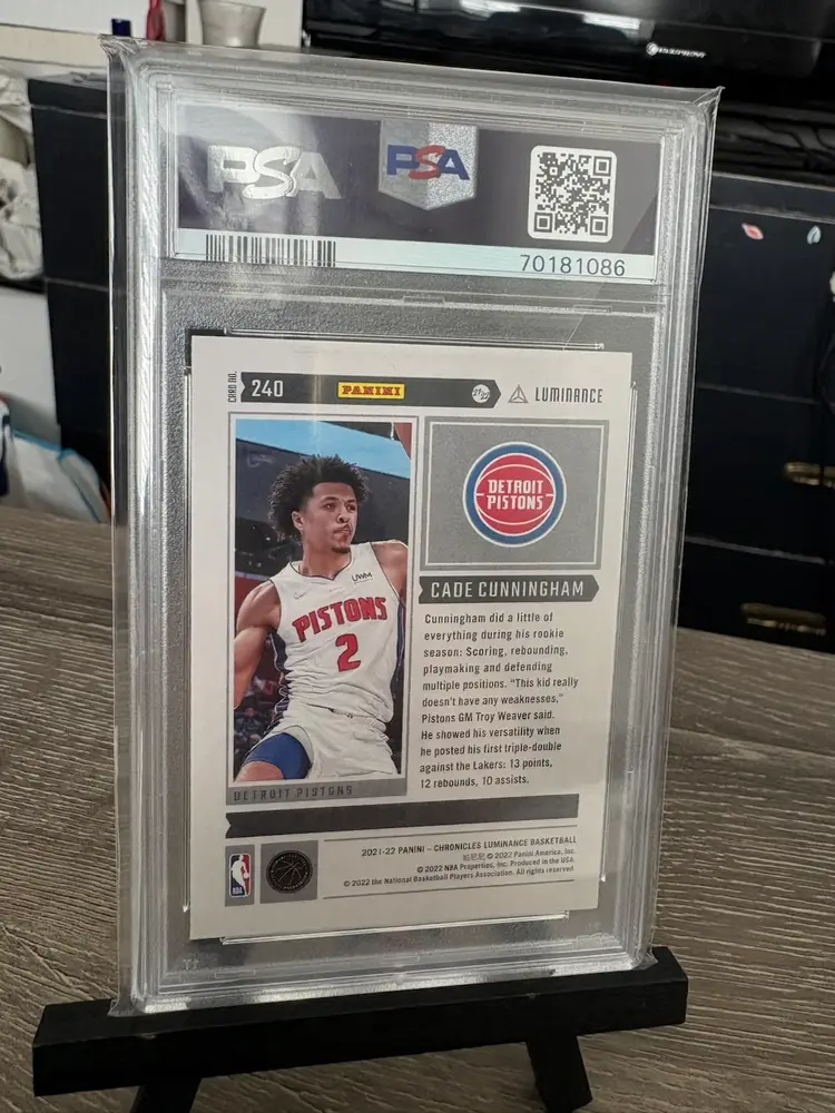 Cade Cunningham 2021 Chronicles Panini Luminance RC Rookie PSA 9 NBA Basketball Card Detroit Pistons (A2)