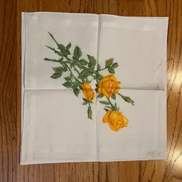 Hankie France - Yellow Rose Original Tags 12”