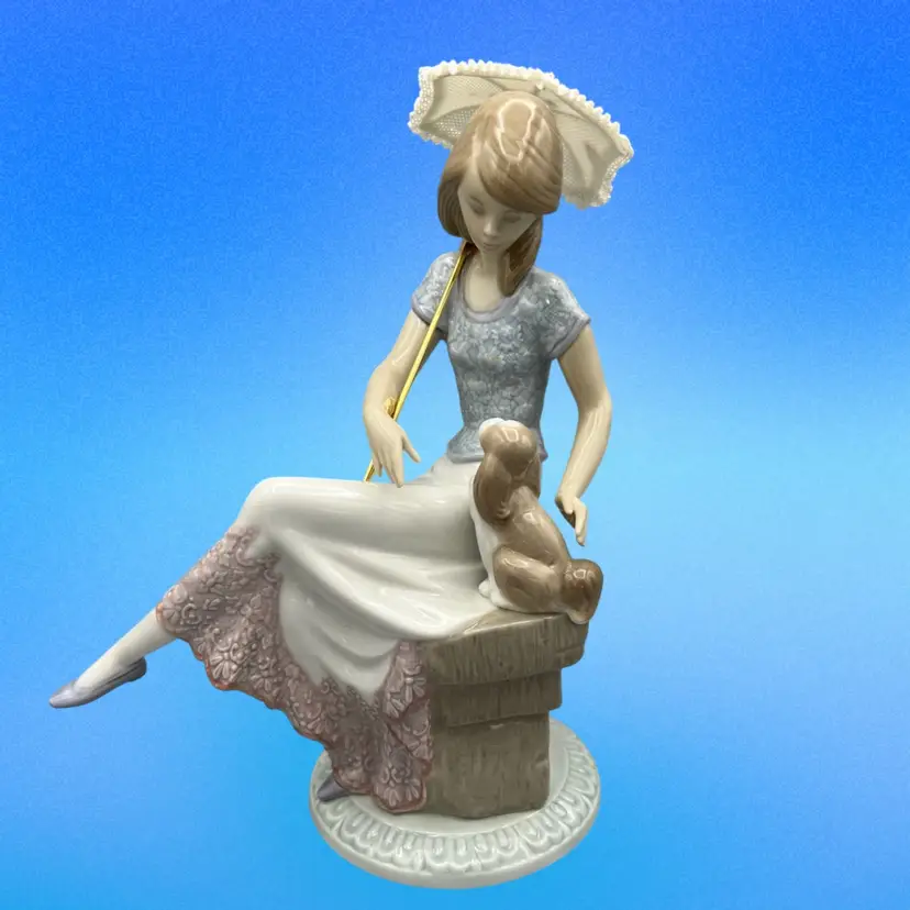LLADRO #7612 Girl W/Parasol & Dog “PICTURE PERFECT” In Box 5TH Anniversary