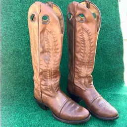 Rare Vintage Tony Lama 18” Size 9D Buckaroo Cowboy Boots Punchy USA Style 4809